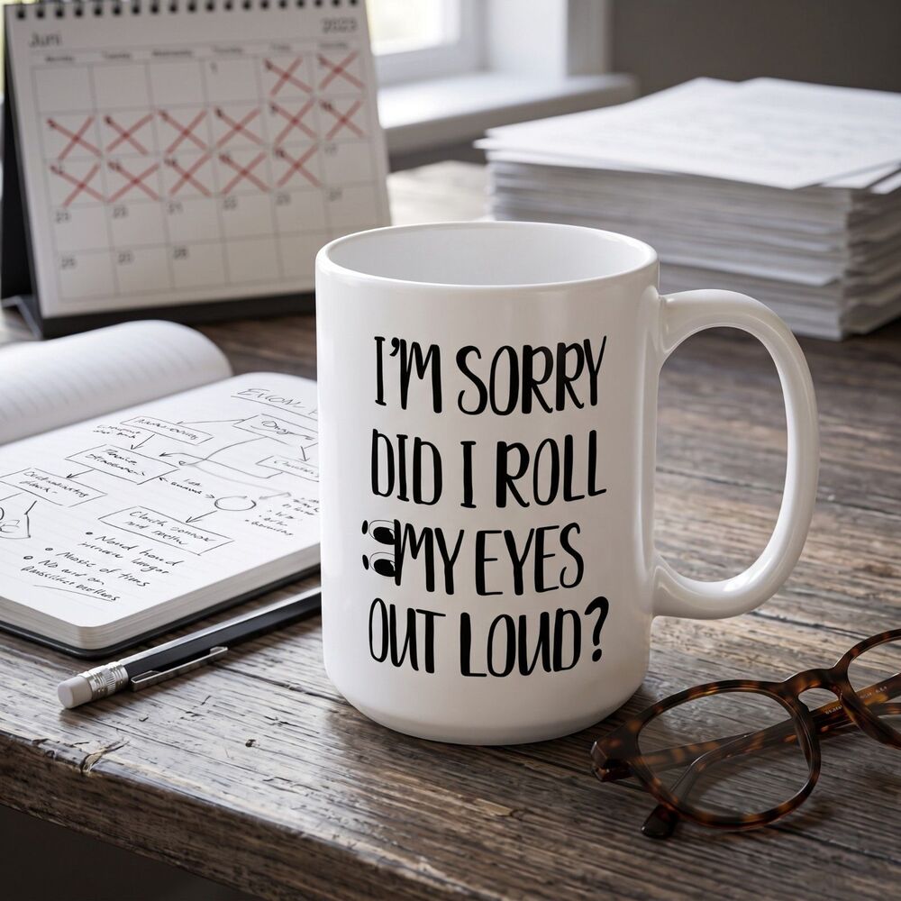 Im Sorry Did I Roll My Eyes Out Loud Mug,Funny Sarcastic Coffee Cup,Office Gift